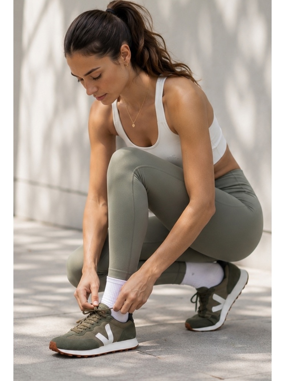 NWOB VEJA Rio Branco Ripstop Sneakers in Kaki Pearl Size 10